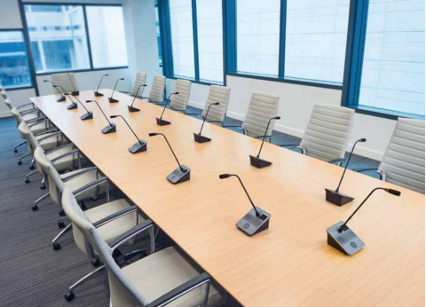 ATUC-50 Digital Discussion System displayed in board room setting