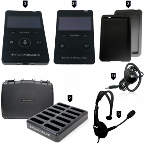 DWS INT 4 400 RCH Rechargeable Digital Interpretation System for 3 Languages and 21 Listeners