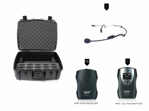 TGS PRO737 10 person fm tour guide system with case